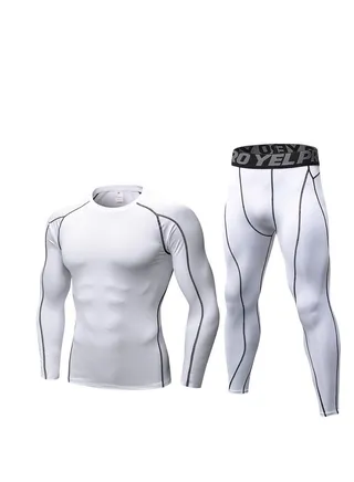 Quick Dry Sportswear Set White/Black 