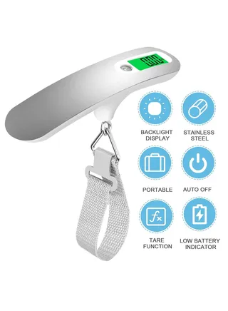 Luggage Scale High Precision Luggage Weight Scale Portable Suitcase Scale Digital Handheld Electronic 110 Lb/ 50Kg Digital Hanging Scale for Travel with Hook 