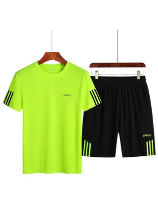 New Short Sleeved Long Pants Casual Sports Set 
