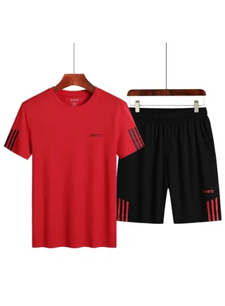 New Short Sleeved Long Pants Casual Sports Set 