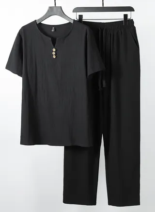 New Trend Ice Silk Handsome Sportswear Two-Piece Set 