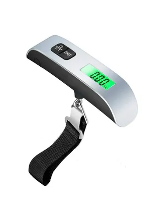 Digital Luggage Pocket Scale 50kg Portable Hanging Fishing Weight Scale, with Tare, Back-lit LED Display for Weighing Scale Black 