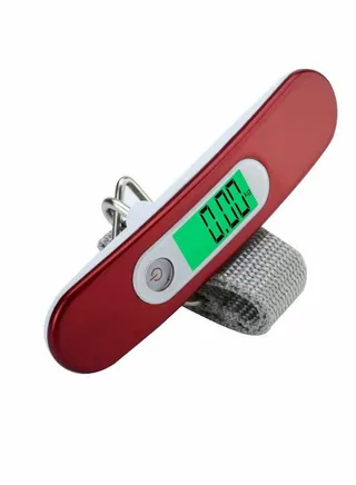 Luggage Scale, Portable Digital Luggage Scale Travel Scale Suitcase Scales Weights Electronic Hanging Pocket Scale Weight Balance Data Hold Tare Function 110 lb/ 50KG Capacity Red 
