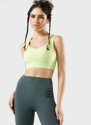 Layered Cutout Back Detail Sports Bra