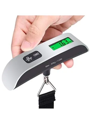 Digital Luggage Scale, LCD Display 50Kg 10G Electronic Portable Handheld Baggage Scale With Hook for Travel, Suitcase or Carry Bag 
