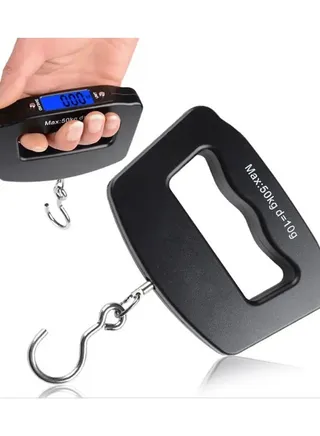 LCD Digital Luggage Hook Scale Black 