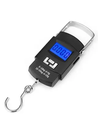 LCD Digital Hanging Luggage Weighing Scale Black 