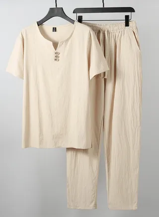 New Trend Ice Silk Handsome Sportswear Two-Piece Set 