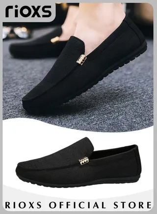 Men's Flat Loafers Slip On Casual Breathable Driving Shoes Fashion Lightweight Outdoor Boat Shoes 