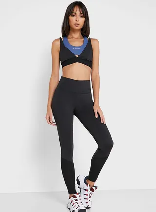 Double Layer Low Impact Sports Bra Black/Blue 