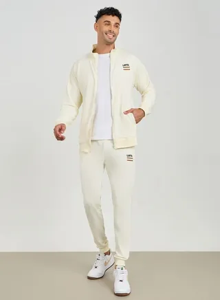 Placement Print Terry Relaxed Fit Zip Through Tracksuit