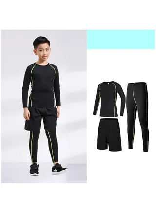 Children's High Elasticity Tight Fitting Clothing Sports Fitness Set Quick Drying Training Suit 