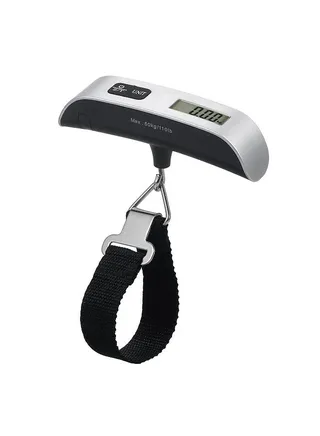 Portable Stainless Steel Hanging Luggage Weight Scale Electronic Digital Lugguage Scale with Hook LCD Display Backlight Temperature Baggage Scale with 110lbs Capacity 
