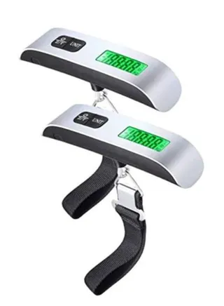 Pack Of 2 Weigh Away Digital Luggage Scale Silver/black 
