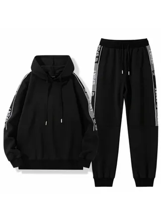 New Fashion Trend Hooded Long Sleeve Sweater Pants Two Piece Set 