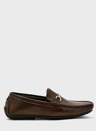 Metal Saddle Detail Moccasins