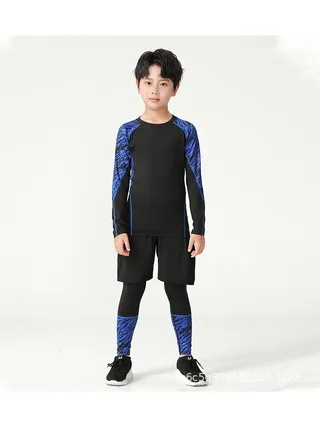 Children's High Elasticity Tight Fitting Clothing Sports Fitness Set Quick Drying Training Suit 