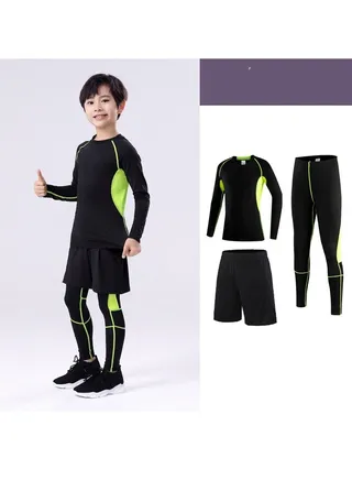 Children's High Elasticity Tight Fitting Clothing Sports Fitness Set Quick Drying Training Suit 