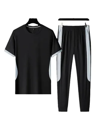 New Trend Ice Silk Handsome Sportswear Two-Piece Set 