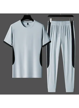 New Trend Ice Silk Handsome Sportswear Two-Piece Set 