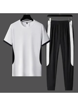 New Trend Ice Silk Handsome Sportswear Two-Piece Set 
