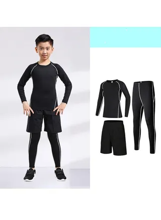 Children's High Elasticity Tight Fitting Clothing Sports Fitness Set Quick Drying Training Suit 