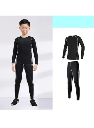 Children's High Elasticity Tight Fitting Clothing Sports Fitness Set Quick Drying Training Suit 