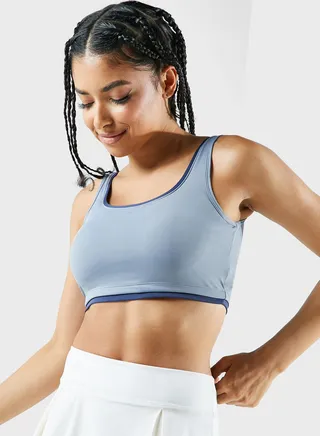 Athletic Sports Bra With Contrast Trim