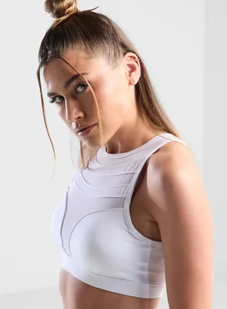 Athletic Bra With Mesh Insert Detail