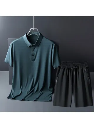 New Casual Thin Ice Silk Two-Piece Set 