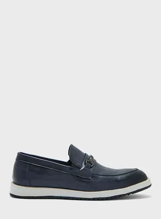 Saddle Trim Detail Casual Slip Ons