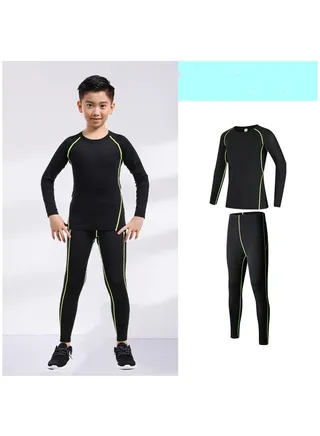 Children's High Elasticity Tight Fitting Clothing Sports Fitness Set Quick Drying Training Suit 