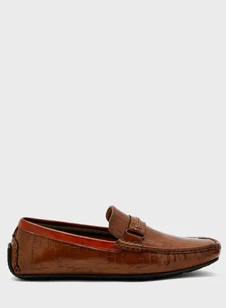 Croc Emboss Moccasins