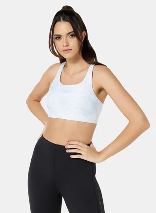 Marble Medium Support Bra Blue 