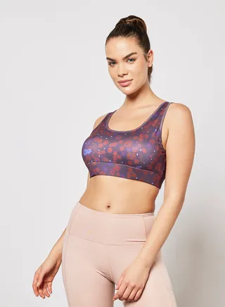 All Over Printed Sports Bra Red/Blue 