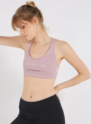 Lesmills Padded Hero Racer Bra Infused Lilac/White 