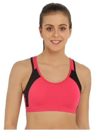 Power Back Padded Active Sports Bra Pink/Black 