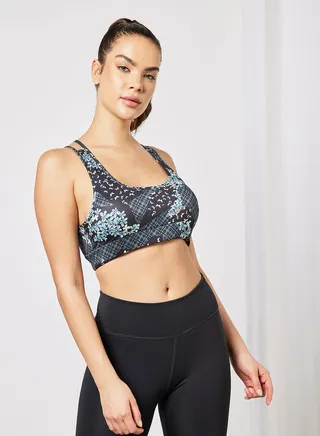 Floral Print High Impact Sports Bra Multicolour 