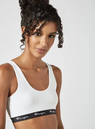 Logo Band Sports Bra White 