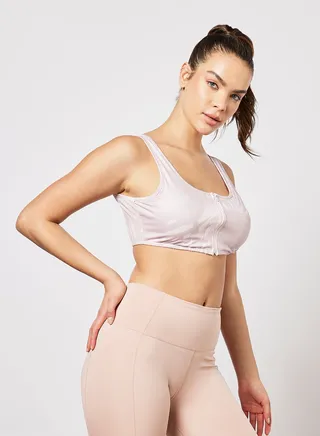 All Over Printed Sports Bra Pink/White 