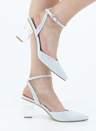 Adweta diamante open waist heel white 