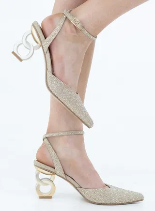 Adweta diamante open waist heel rose gold 