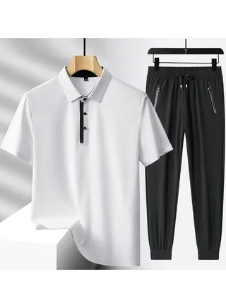 Short sleeved and long pants casual sports two-piece set 
