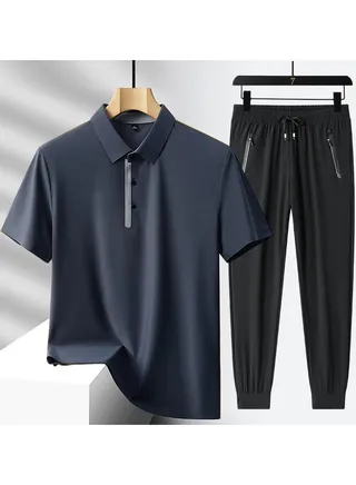Short sleeved and long pants casual sports two-piece set 