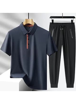 Short sleeved and long pants casual sports two-piece set 