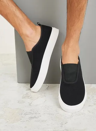 Eric Boardwalk Canvas Slip On Shoes with Gusset Detail