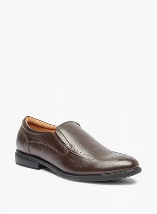 Men Textured Slip-On Loafers 