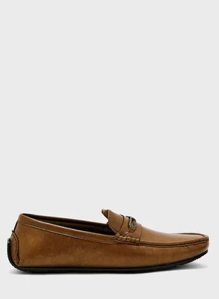 Metal Saddle Detail Moccasins