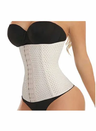 Women's Waist Trainer Corset Tummy Control Shapewear Waist Cincher Breathable and Invisible High Waisted Body Shaper, Beige Size M 