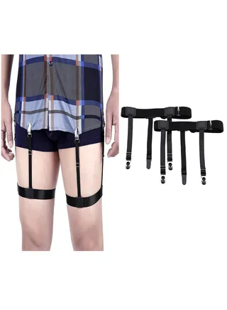 Men's Shirt Holder Adjustable Elastic Shirt Garter Belt Shirt Holder with Anti-Slip Locking Clip Holder for Shirt Pleating and Fixing the Position of Men's Shirts 
